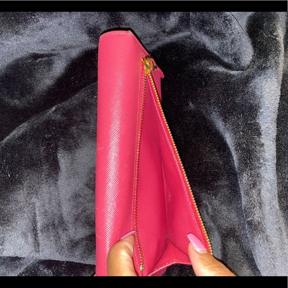 🌺Auth PRADA Fiocco Saffiano Wallet Peonia🌺 - Picture 11 of 16